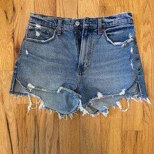 Abercrombie & Fitch Blue Distressed Jean Shorts